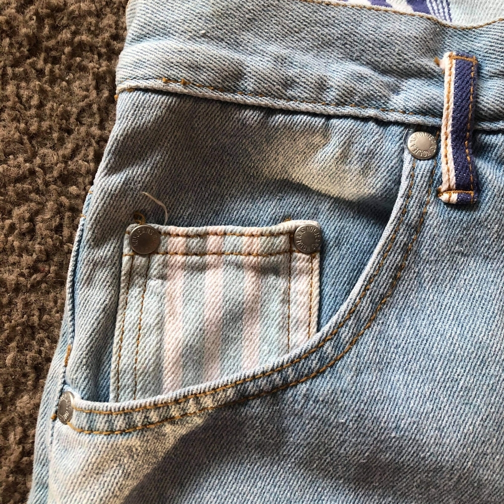 Vintage 1980s women's striped overall shorts - Picture 8 of 12